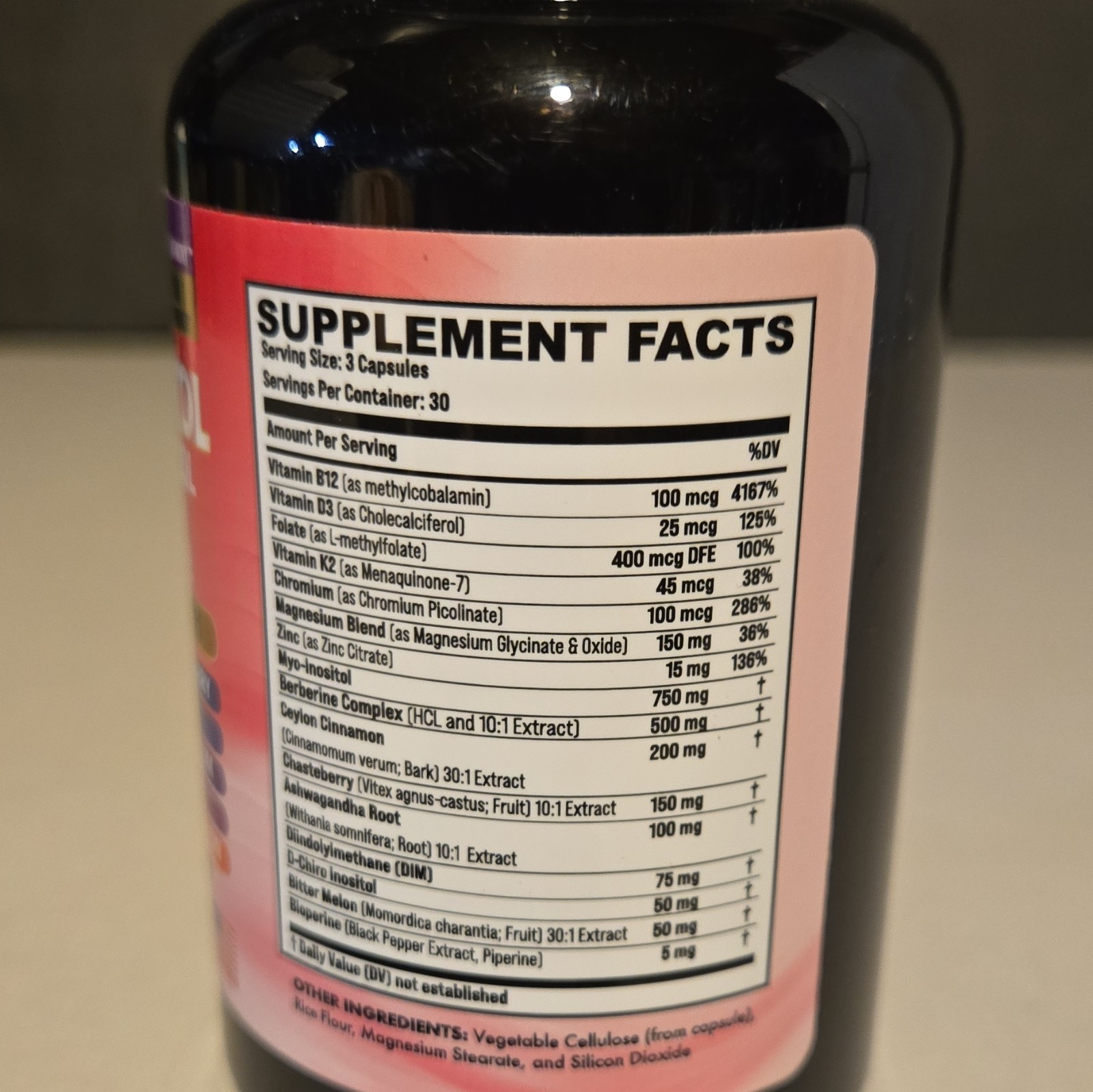 Esyava Myo-Inositol D-Chiro Inositol Berberine D3+K2 90ct Extra Strength
