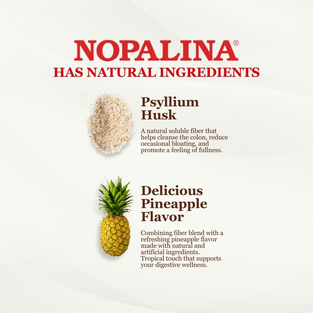 Nopalina Fiber Formula Pineapple 2Lb Bag 60 Servings Flax Seed Psyllium Oat Whea