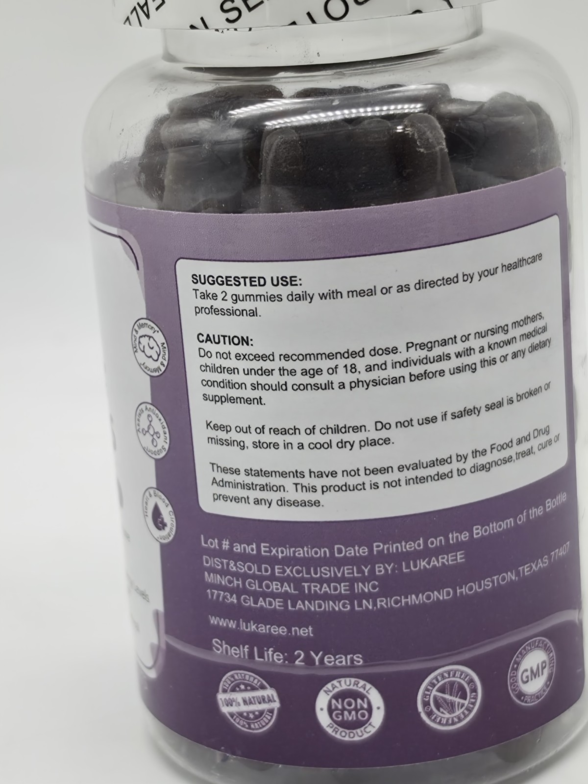 Shilajit Gummies with Chaga & Ashwagandha Vegan Energy Immune Support 60 Count
