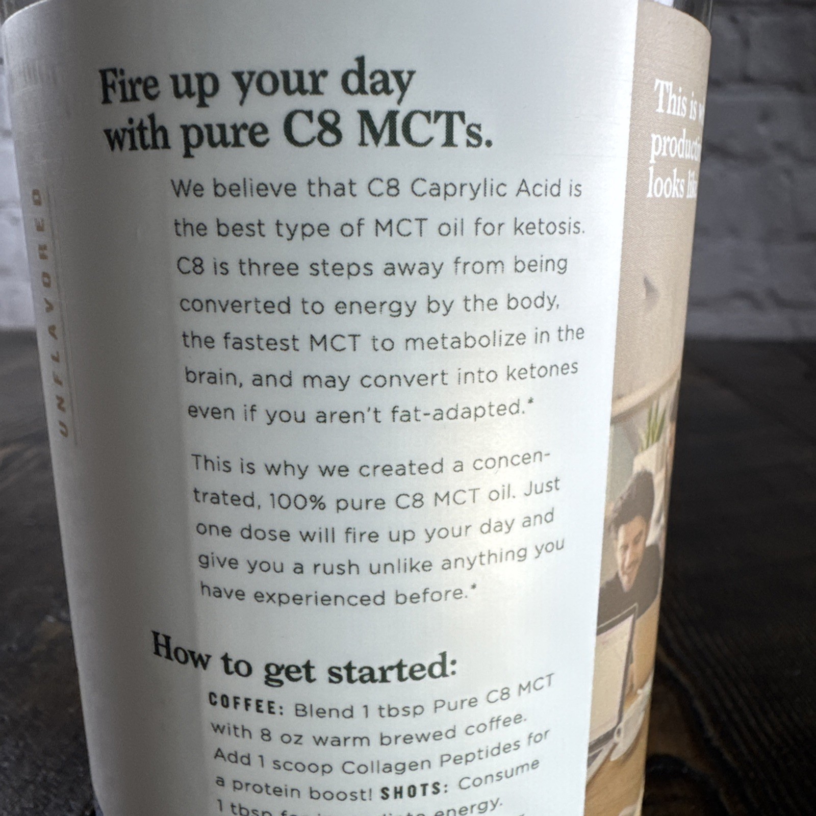 Natural Force Organic Pure C8 MCT Oil – Promotes Ketosis Energy Brain Fuel