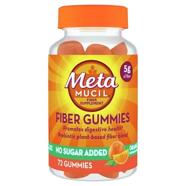 Metamucil Fiber Supplement Gummies Orange Flavor – 72 Count