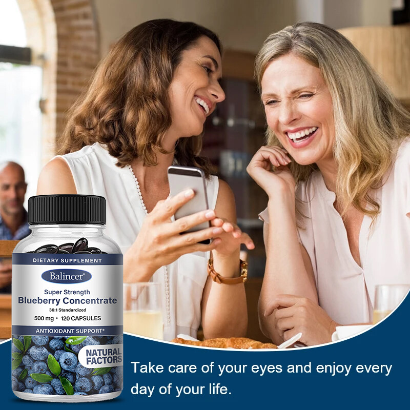 Blueberry Concentrate 500 Mg Capsules ANTIOXIDANT SUPPORT,PROMOTES EYE HEALTH