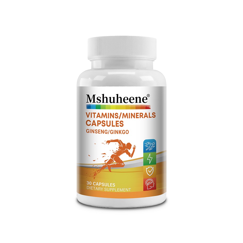 Ginseng&Ginkgo Biloba Supplement With Vitamins Minerals,Support Bone Hair Health
