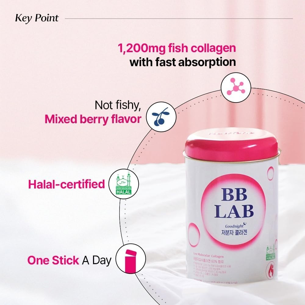BB LAB Goodnight Low Molecular Collagen Powder Sticks Mixed Berry 2g 30 Count