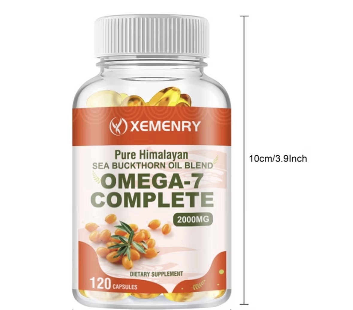 XEMENRY Omega-7 Sea Buckthorn Oil Blend 2000mg 120 Capsules Skin Support