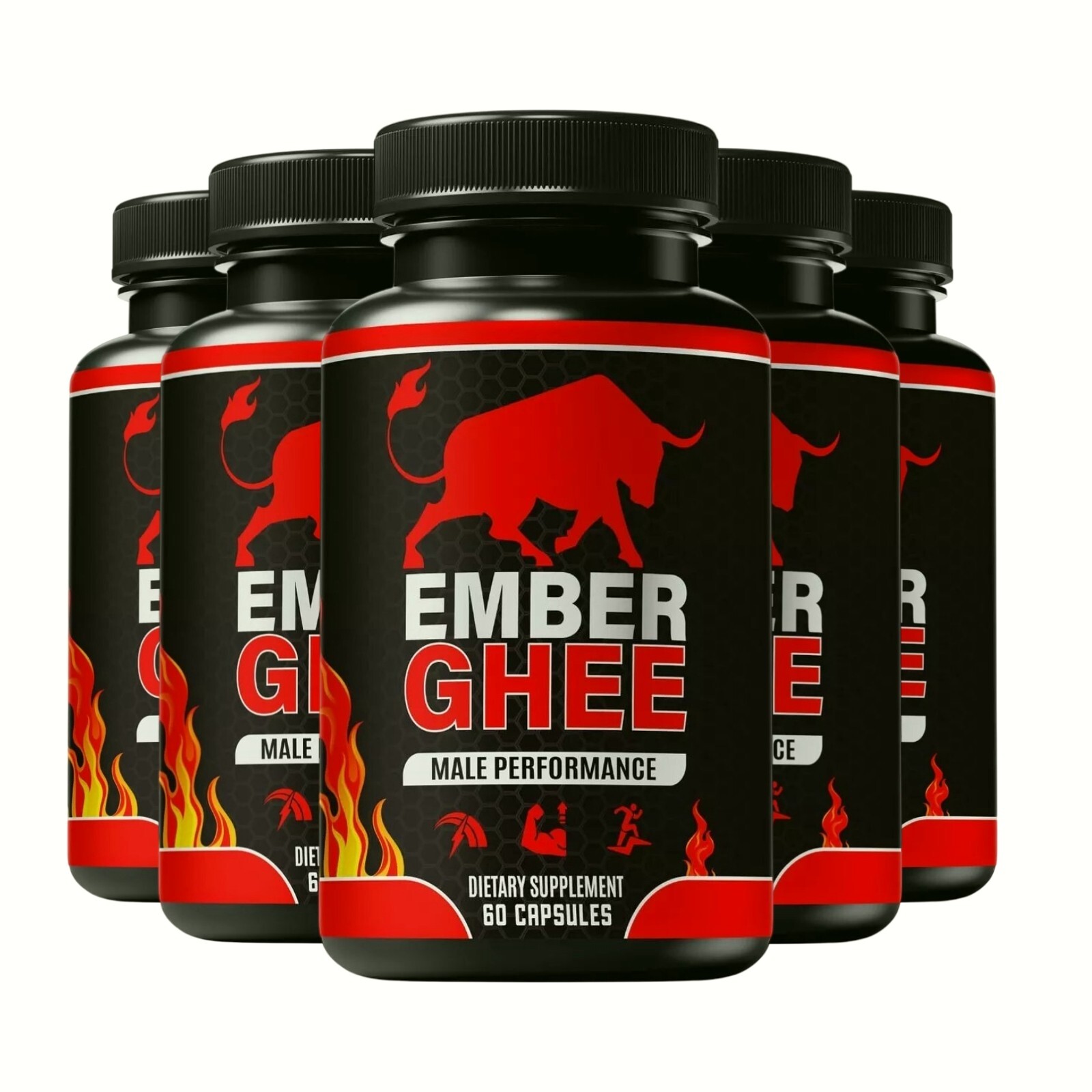 5-Pack Ember Ghee Pills, EmberGhee Advanced Male Health Capsules – 300 Capsules