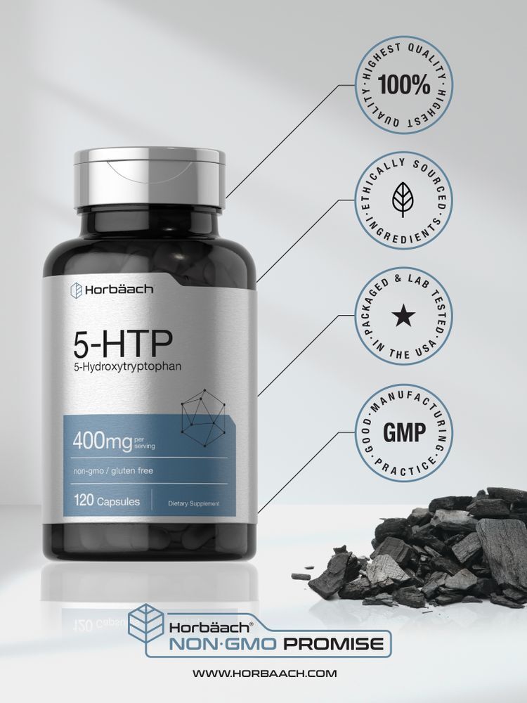 5HTP 400mg | 120 Capsules | Extra Strength | Non-GMO | by Horbaach