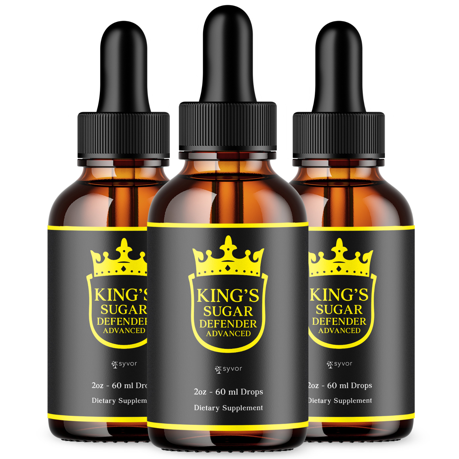 (3 Pack) King’s Sugar Defender Blood Support Drops Vitamin Supplement 90 Servs