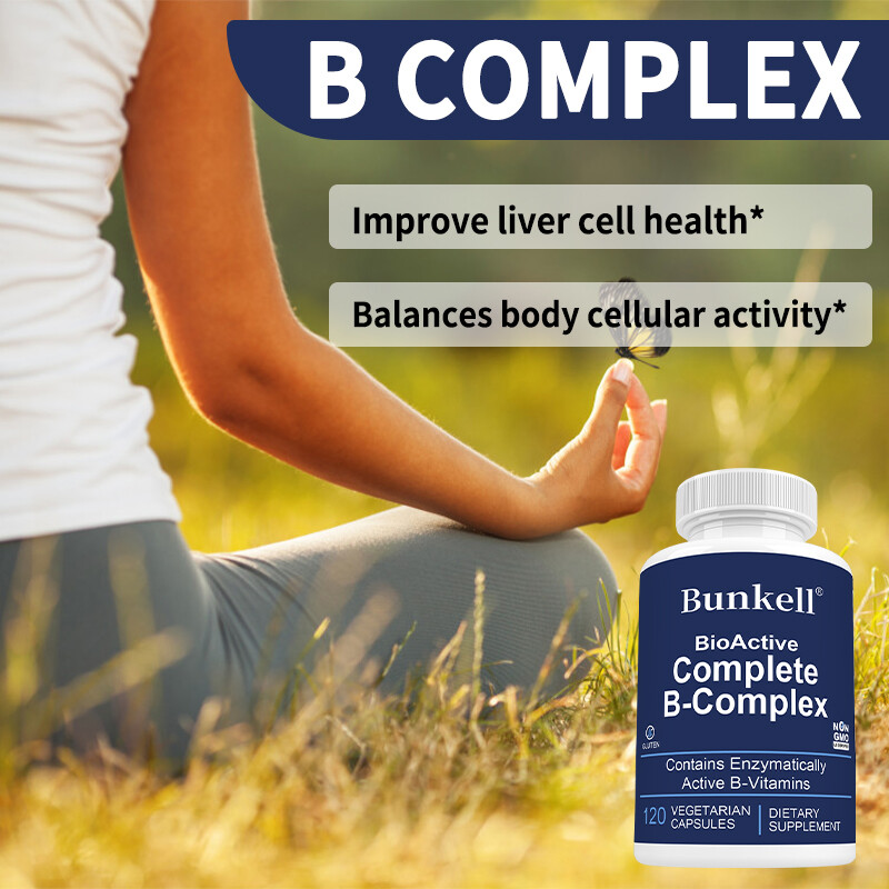 Bioactive Complete B-Complex, Heart, Brain and Nerve Support, Vegan Capsules