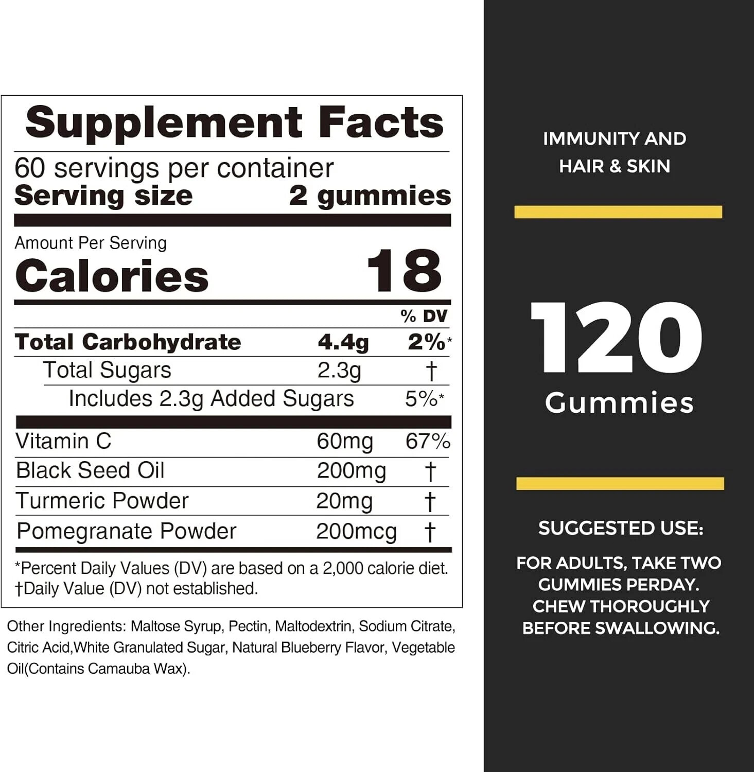 Nature’s Natures Key Black Seed Oil Blueberry Joint Skin 120 Gummies EXP 01/26