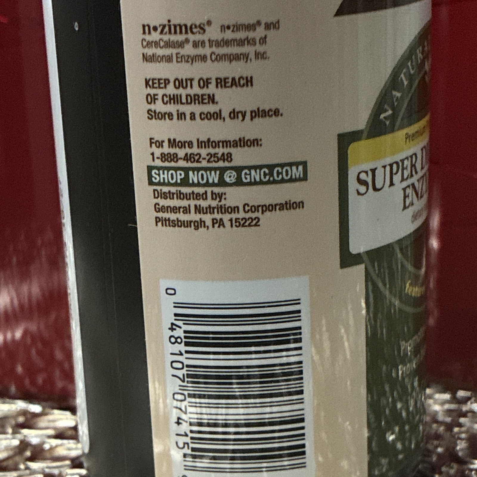 GNC Super Digestive Enzymes Digestive Support 100 Capsules No Artificial Flavors