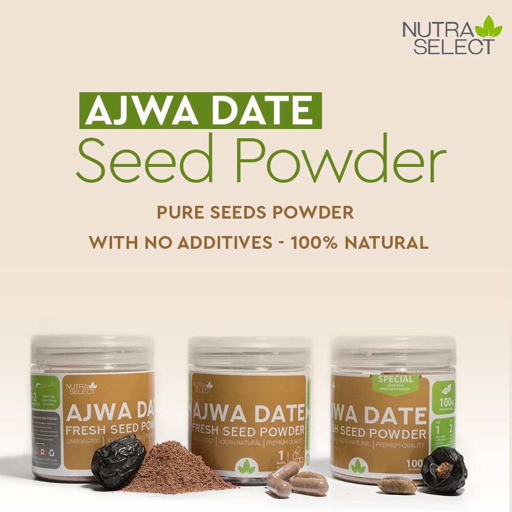 Ajwa Date Seed Powder – Unroasted – 100g – All Natural Nutrition Powder – Vegan