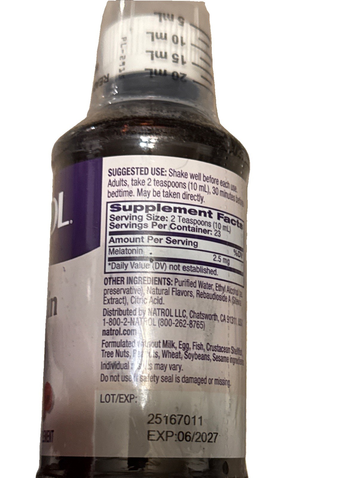 Liquid Melatonin, Berry, 2.5 mg, 8 fl oz (237 ml)