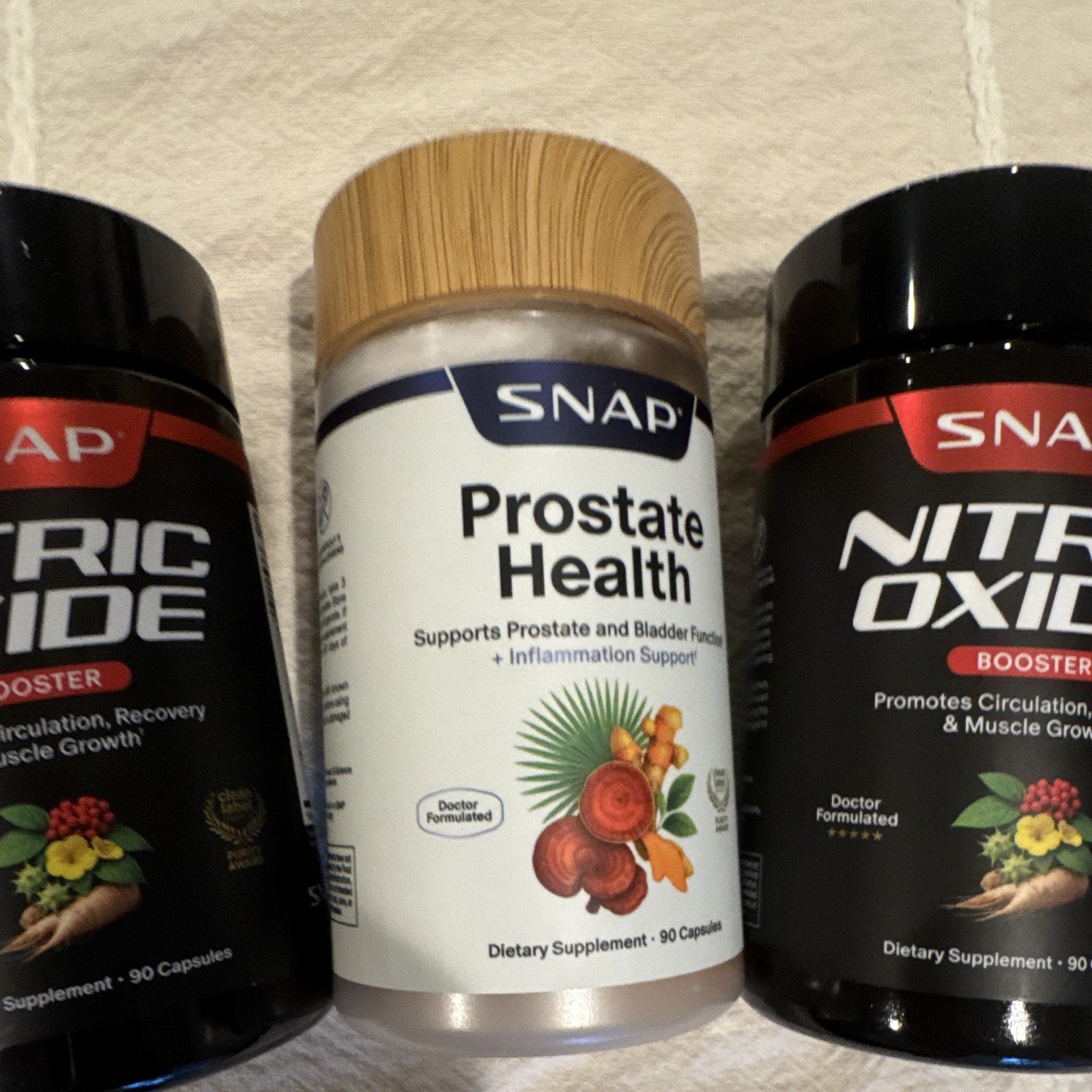 SNAP Nitric Oxide Booster + Prostate Health Dietary Supplement Lot 4x 90ct