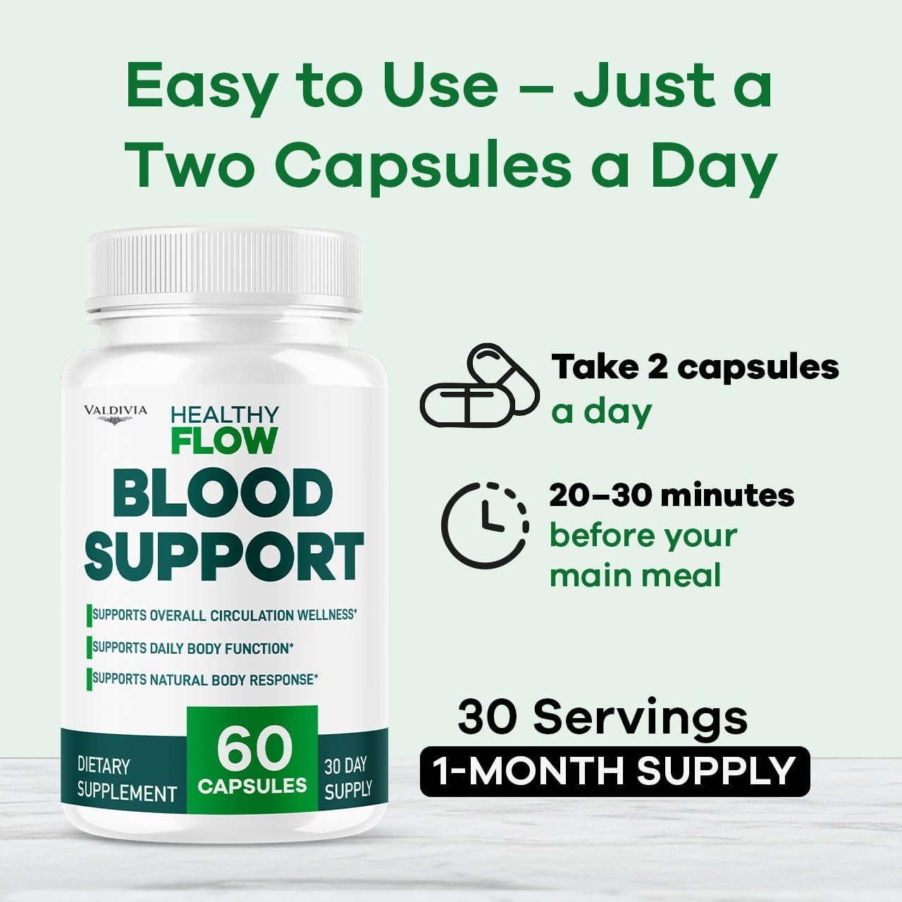 Healthy Flow Blood Support Supplement Capsules Circulation 2 Pack 120Ct