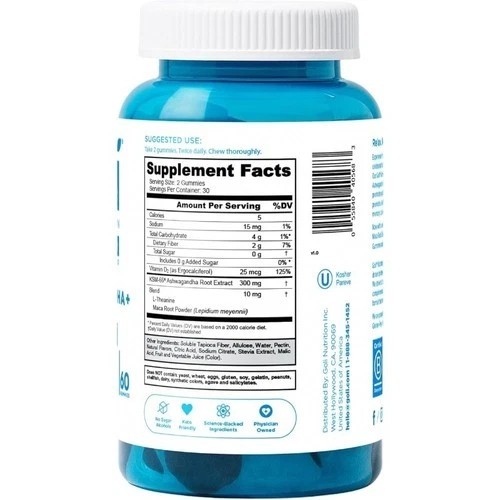 Goli Nutrition Zero Sugar Ashwagandha Gummies L-Theanine Maca Vitamin D 60ct