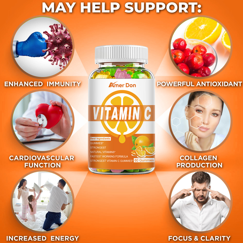 Vitamin C Gummies 2500mg-Ascorbic Acid Immune System Support Best Antioxidant