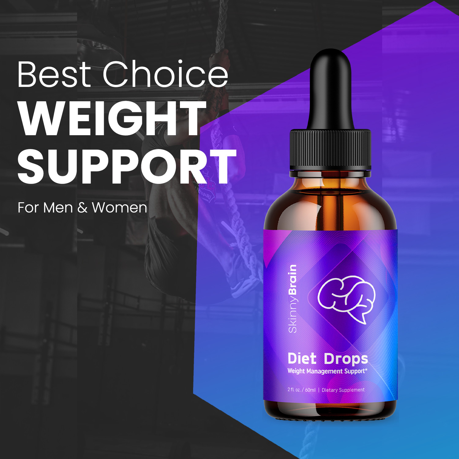 Skinny Brain Diet Drops – Liquid Drops for Weight Management & Support (1 Pack)