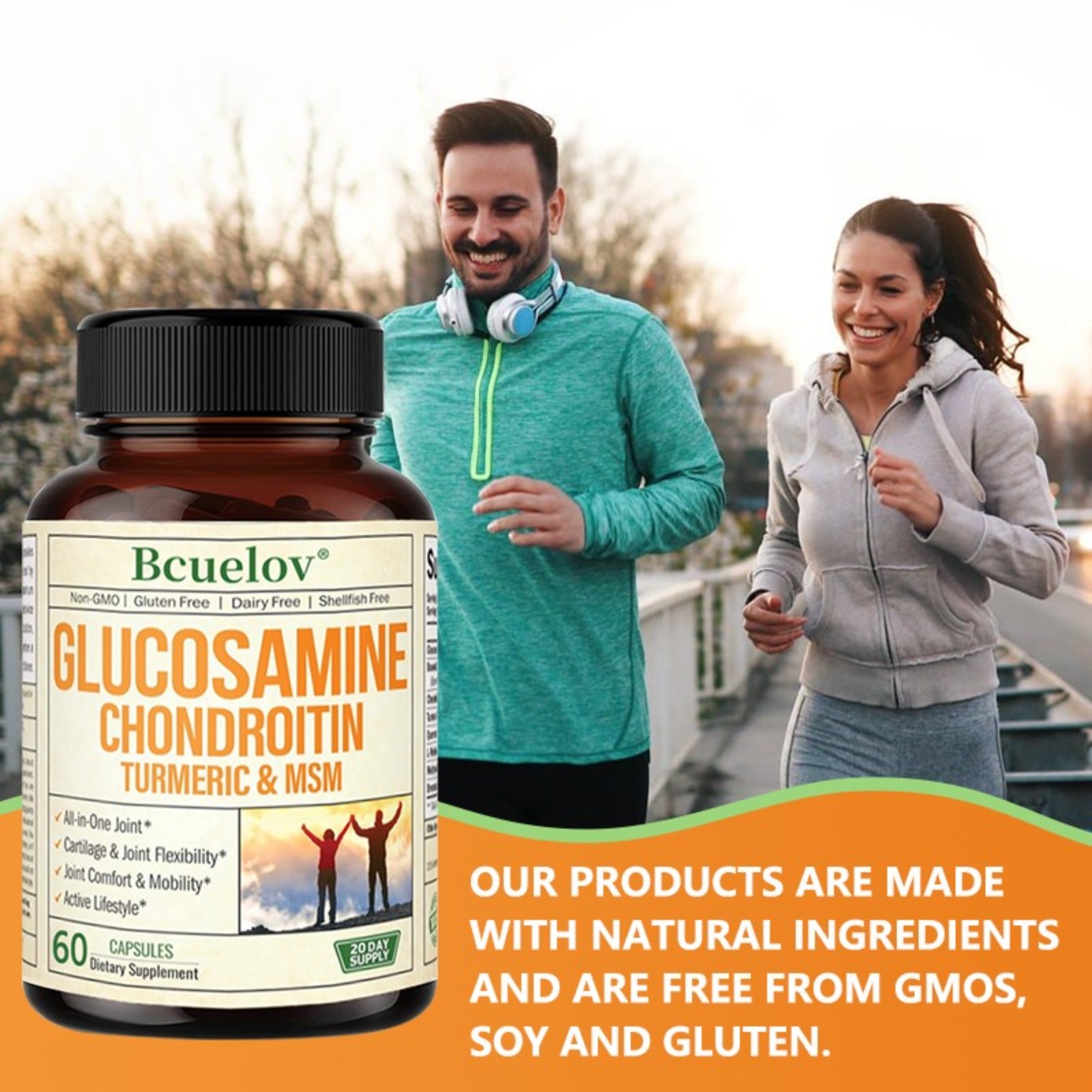Triple Strength 2100mg Glucosamine Chondroitin MSM With Turmeric Joint Support
