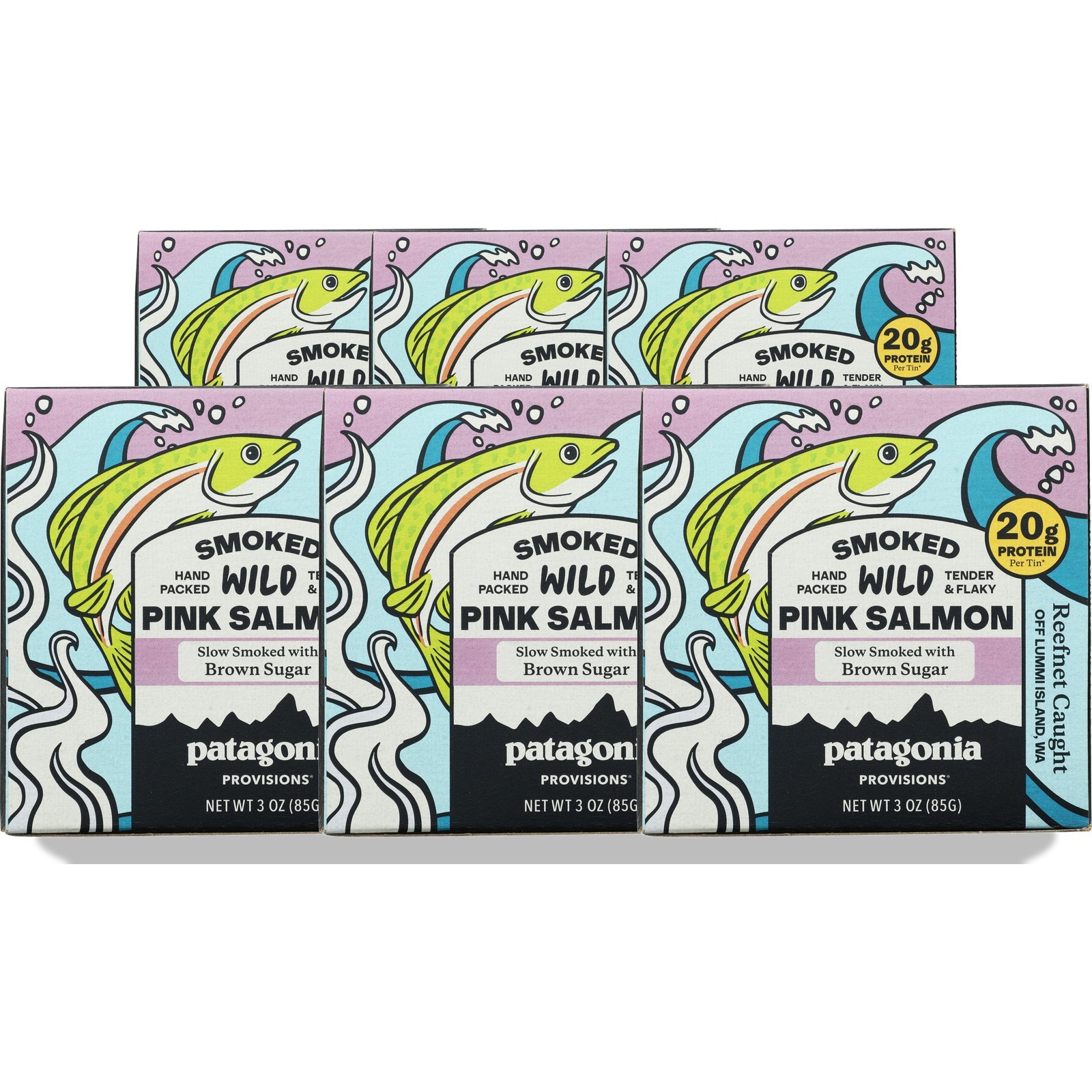 Wild Pink Salmon Smoked By Patagonia 3 Oz 20G 6 Pack
