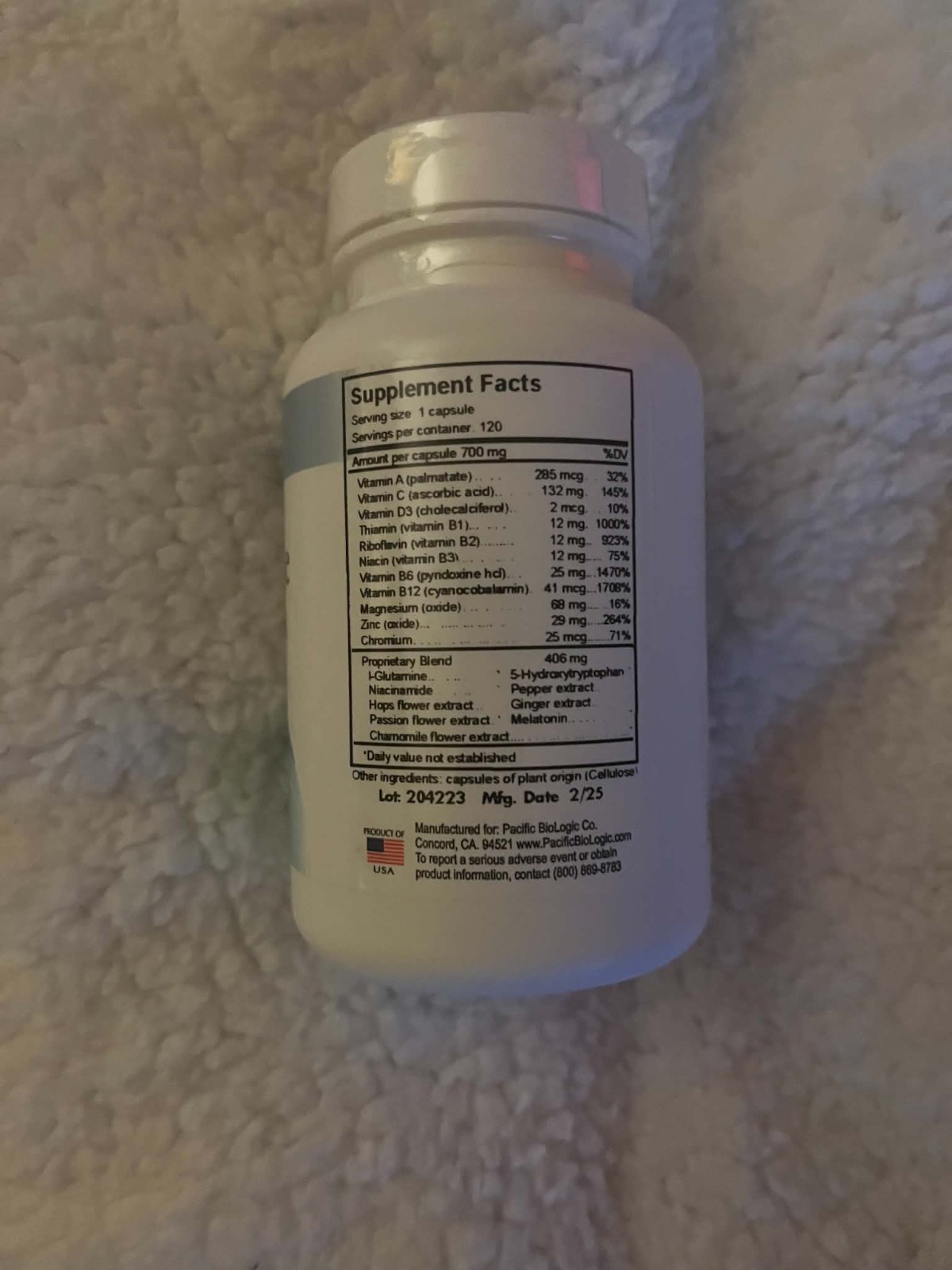 Pacific BioLogic Limbic Balance Evening Formula Night 700mg 120 Veg Caps
