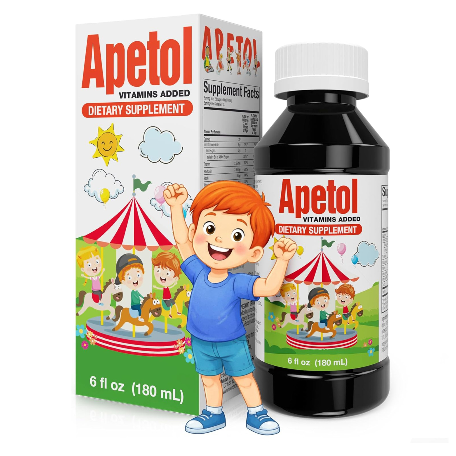 Apetol Vitaminado 6 fl oz Jarabe Vitaminas Appetite Booster Kids Adults 180mL