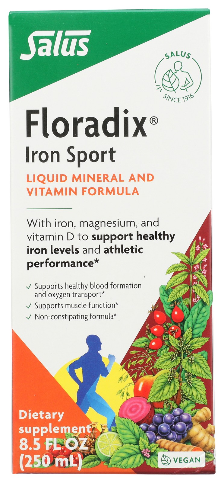 Salus Floradix Iron Sport Liquid 8.5 Fl Oz Dietary Supplement 1 Pack