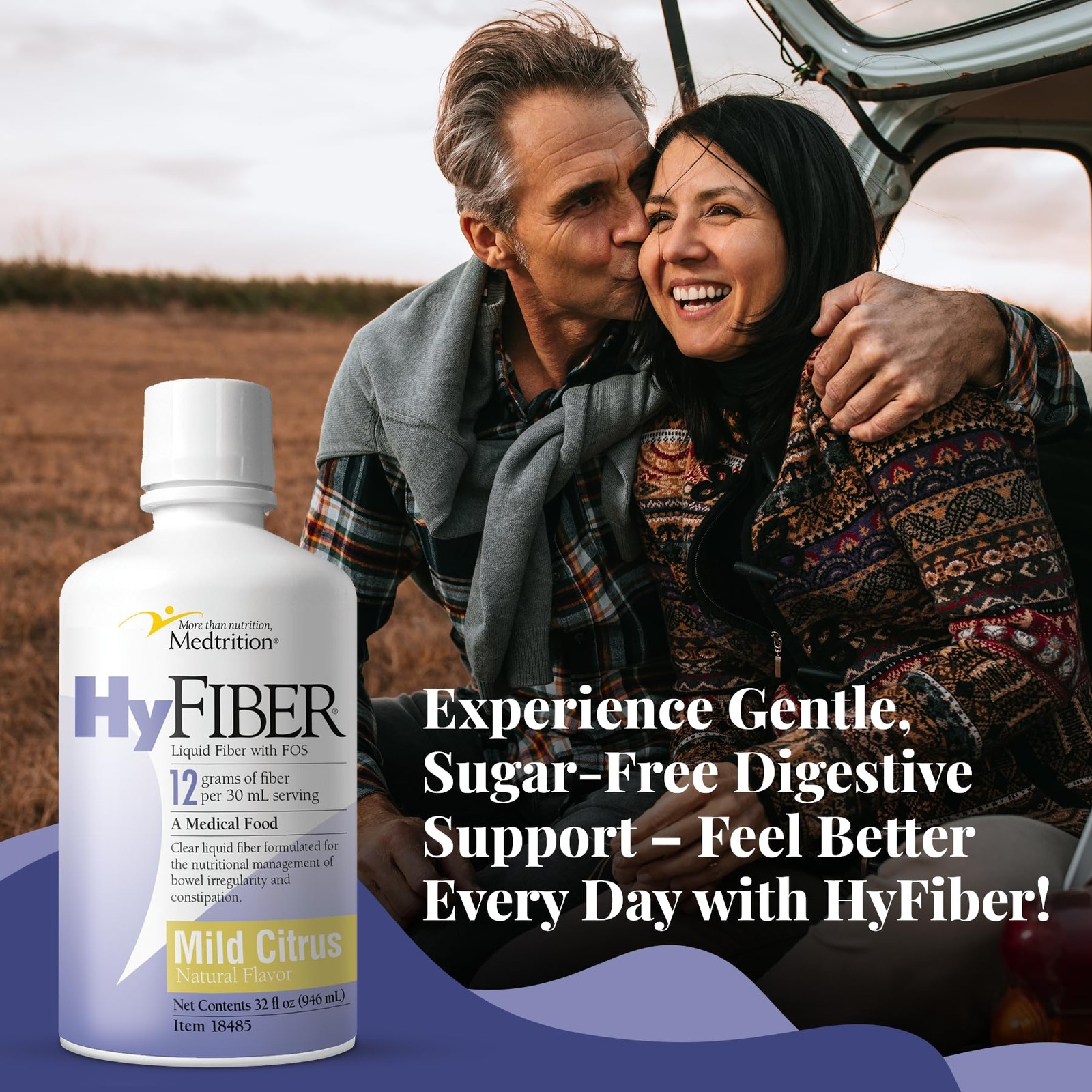 Medtrition HyFiber Daily Liquid Fiber for 32 Fl Oz (Pack of 1), Clear