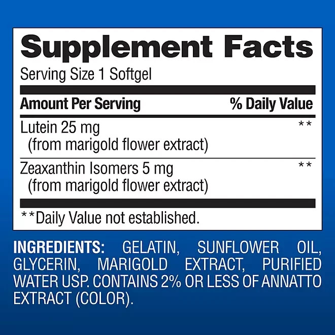 Member’s Mark Lutein 25mg Zeaxanthin 5mg (150 ct.)