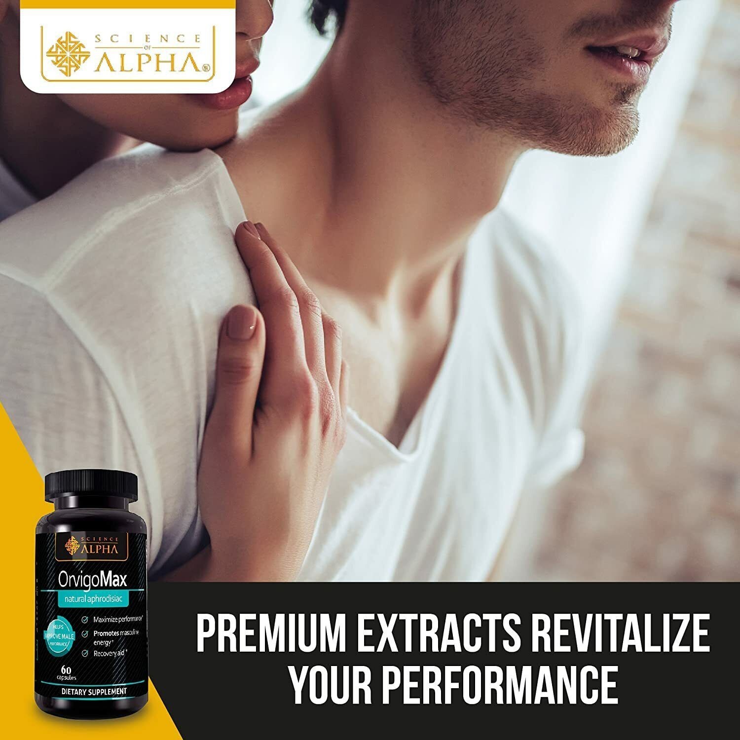 Alpha OrvigoMax Male Performance Supplement Natural Aphrodisiac 60 Capsules