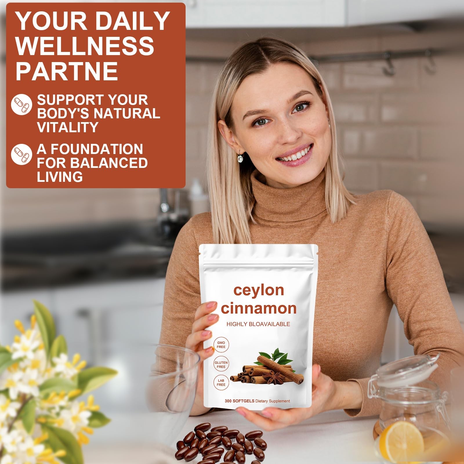 Ceylon Cinnamon Capsule-Highly Bioavailable 300 Count (Pack of 1)