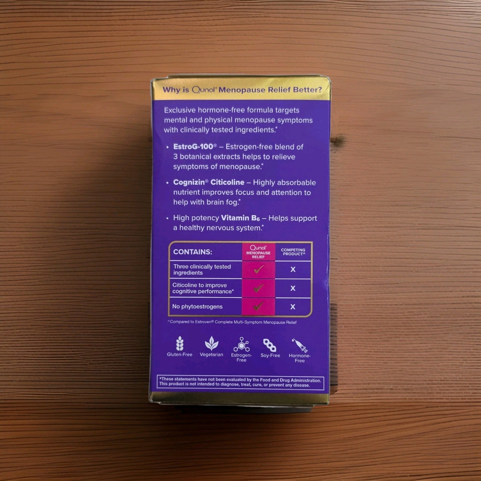 Qunol Menopause Support EstroG-100 + Cognizin w/ Vitamin B6 60 Capsule EXP 02/29