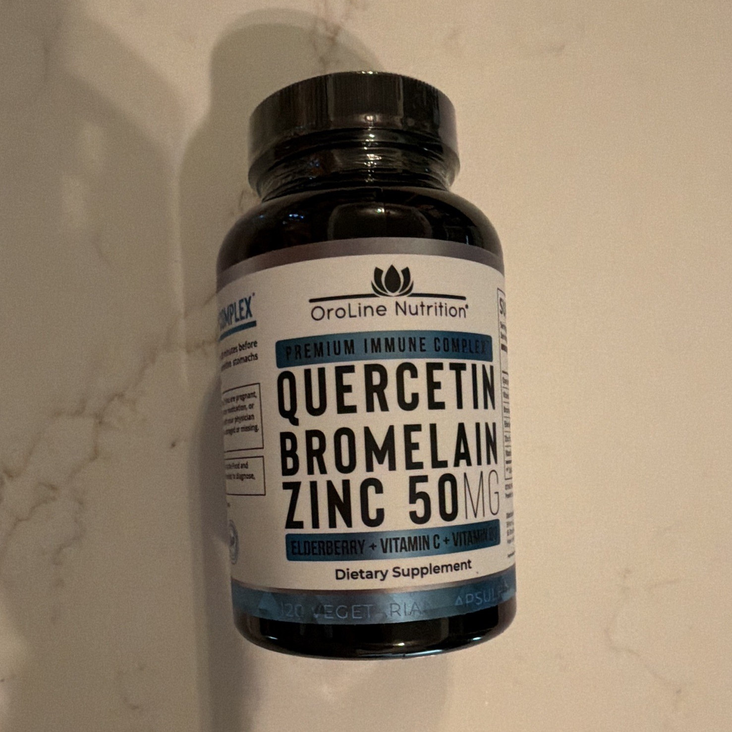 OroLine Nutrition Quercetin 50mg + Bromelain Zinc Immune, 120 Veg Capsules