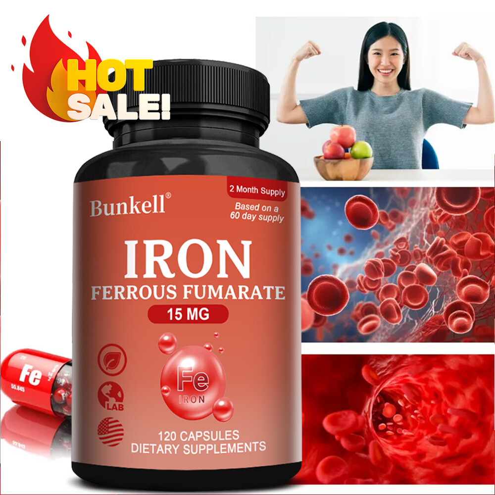 Iron 14mg 30/60/120 Capsules Iron Ferrous Fumarate Quality Supplement