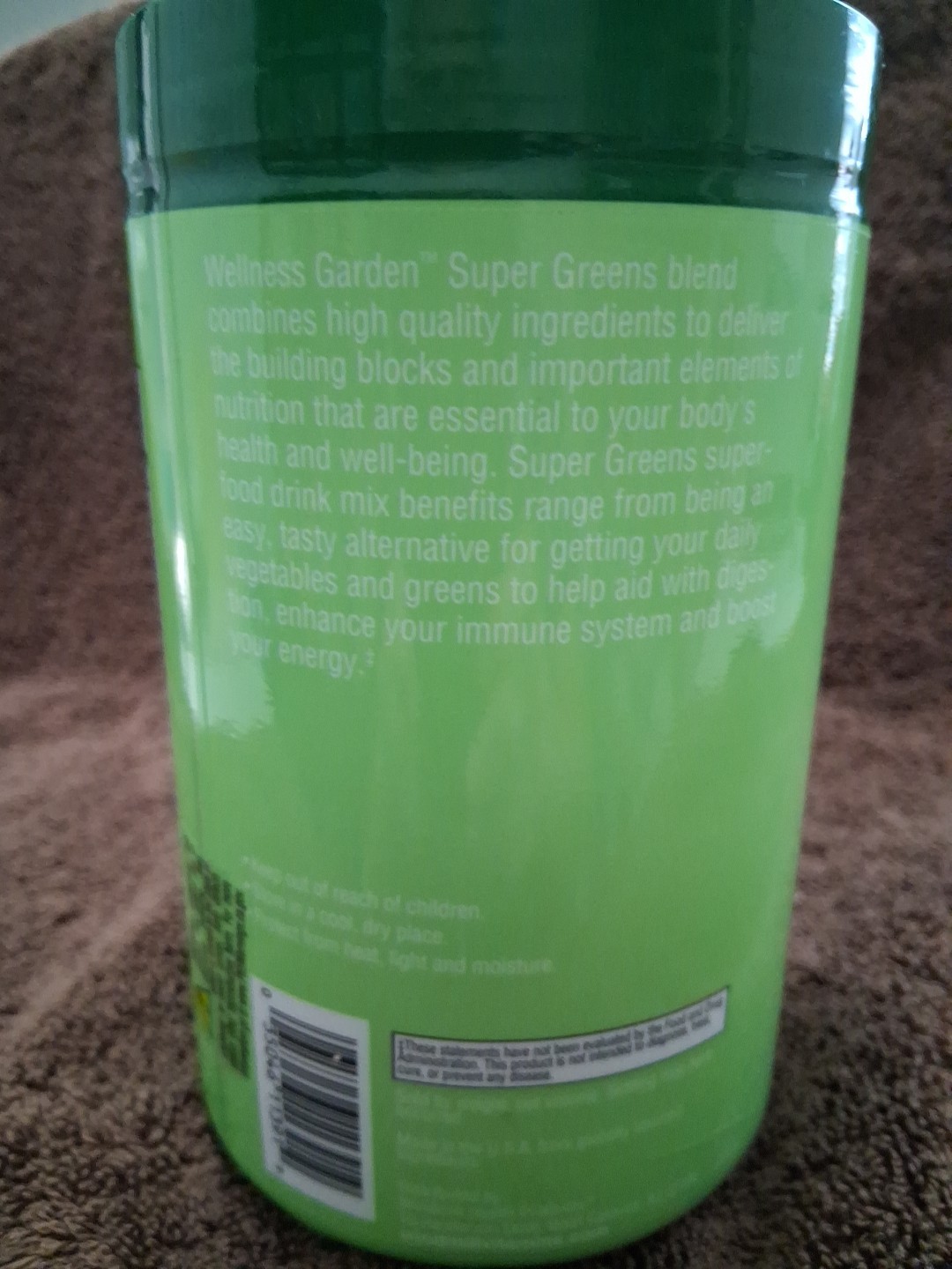 WELLNESS garden SUPER GREENS POWER BLEND, Natural Flavor 9.88 OZ. Exp: 12/2026