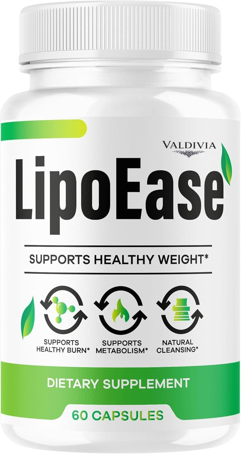 LipoEase Weight Loss Fat Burner Supplement Capsules Metabolism 1 Pack 60Ct