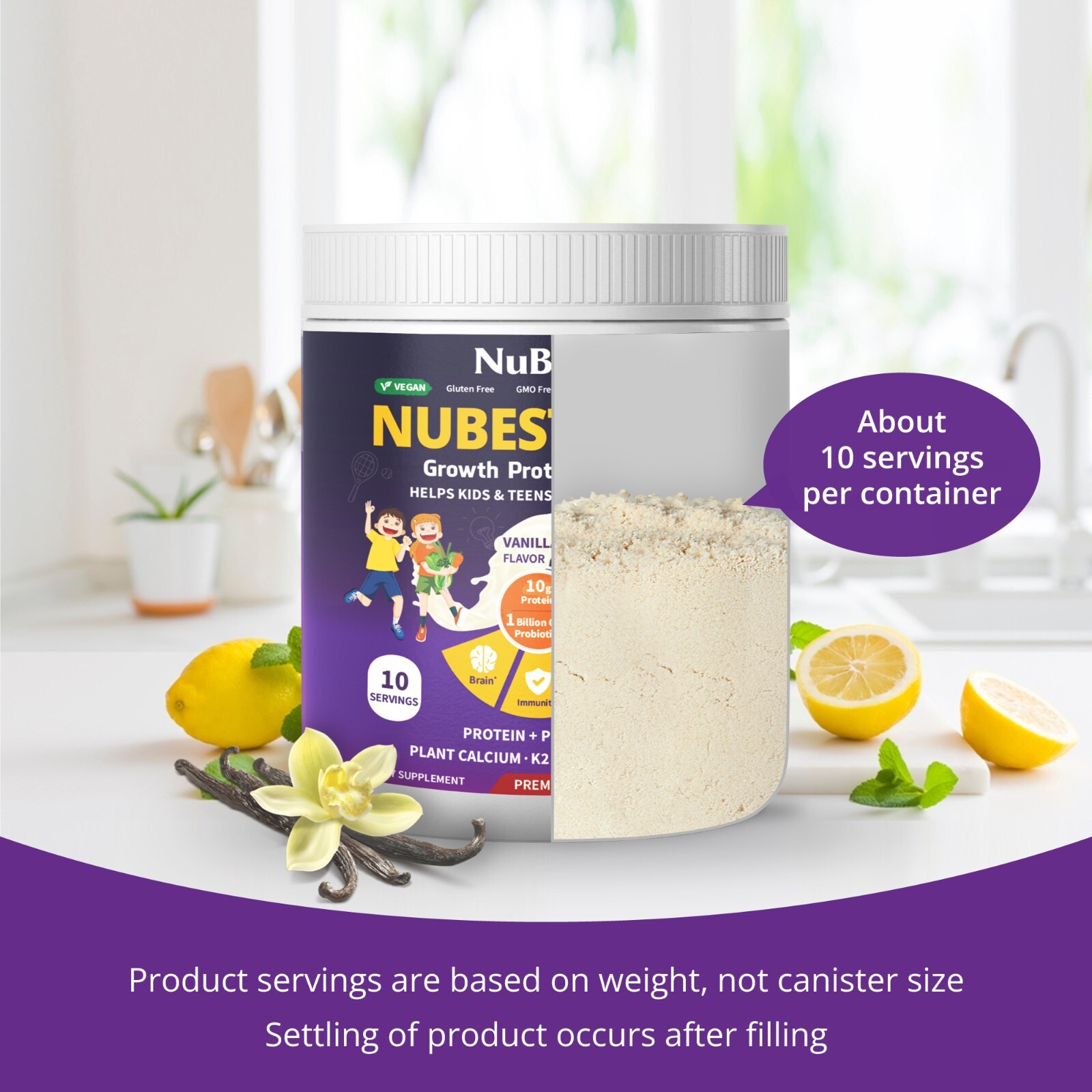 NuBest Tall Growth Protein Powder – Helps Kids & Teens Grow, Develop (Vanilla)