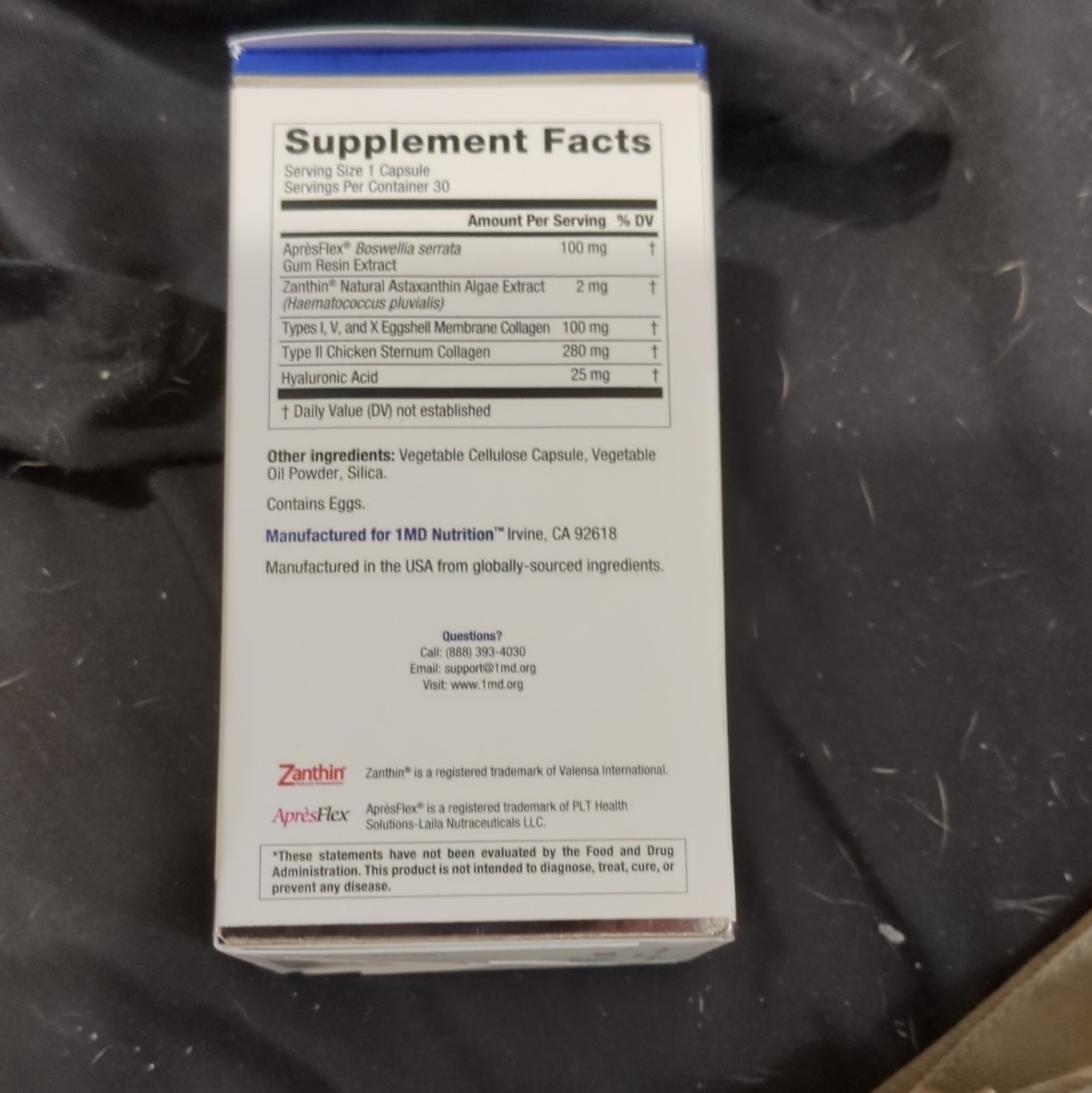 1MD Nutrition MoveMD Joint Support 30 Capsules Wheat/Dairy Free Exp 10/2027