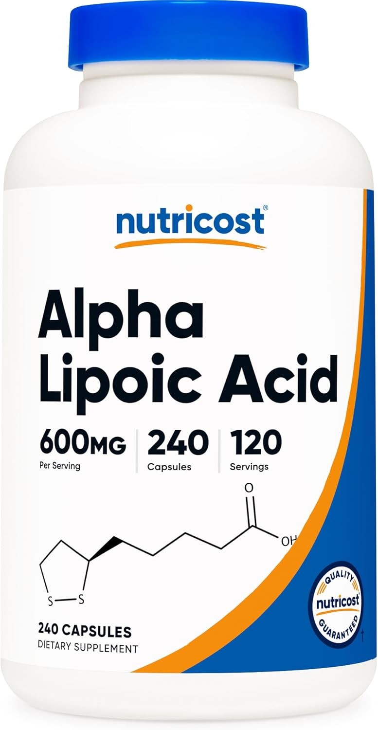 Alpha Lipoic Acid 600mg 240 Capsules Gluten Free Vegetarian
