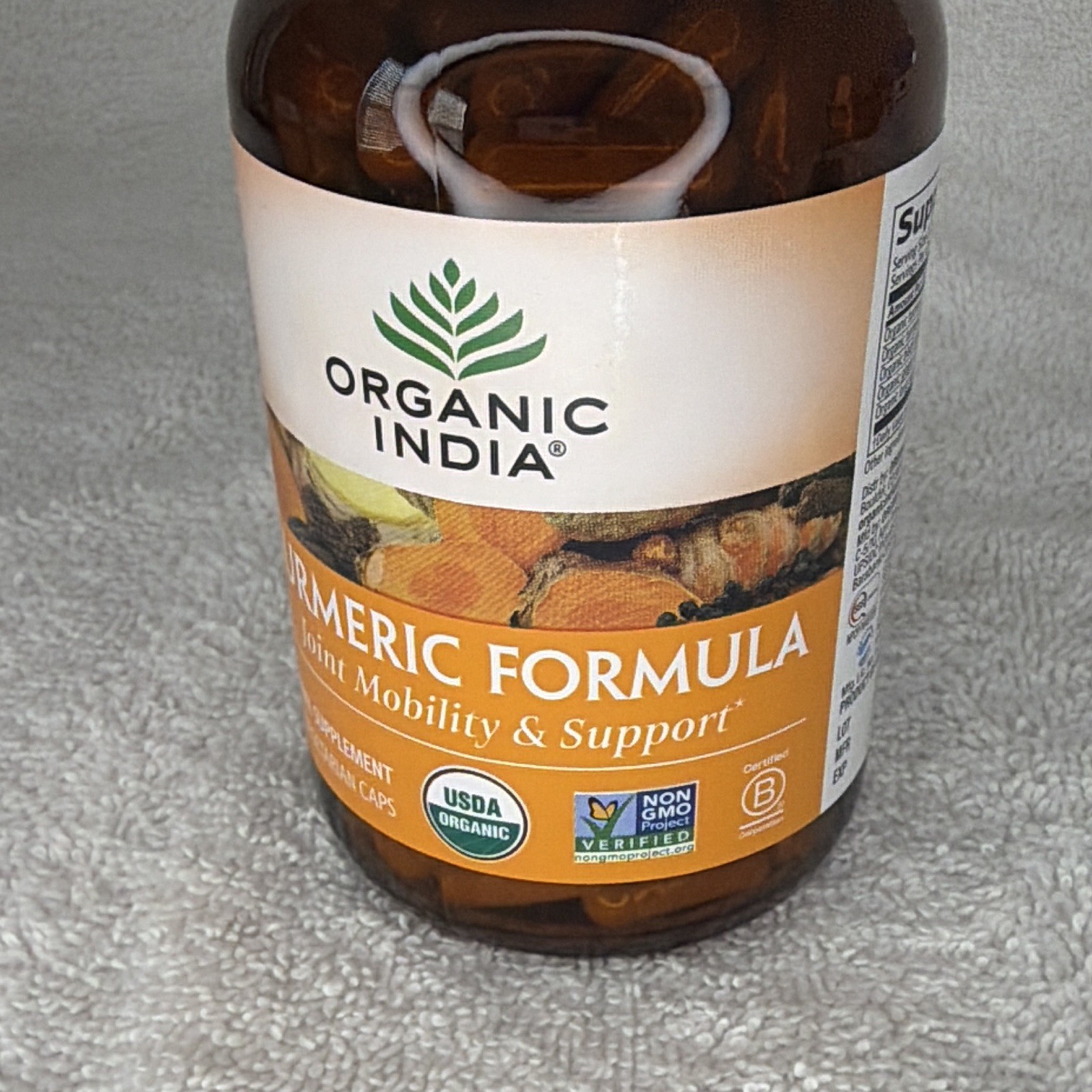 Organic India Turmeric Joint Mobility Support Vegan Gluten-Free Non-GMO 90ct