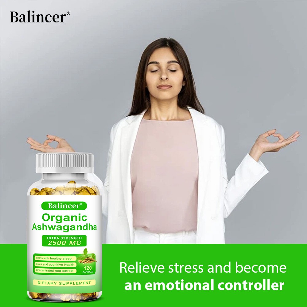 Organic Ashwagandha Capsules Improve Mood Improve Attention Energy 30-120 Pills