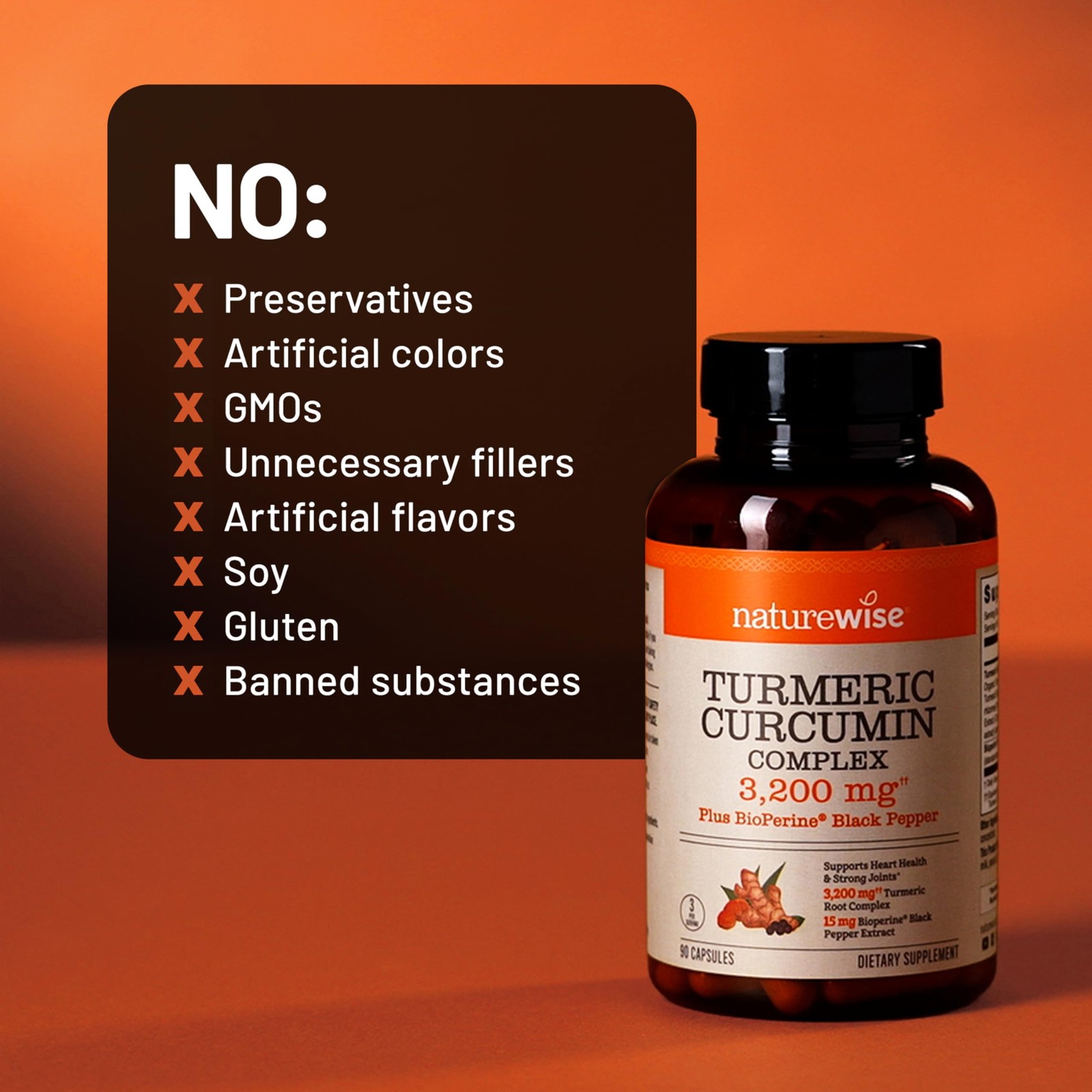 NatureWise Turmeric Curcumin Complex 3200 mg with 90 Count (Pack of 1)