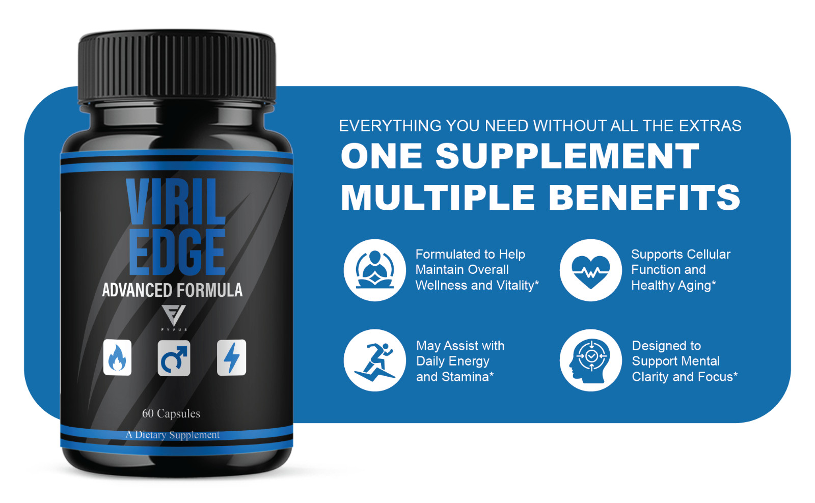 Viril Edge Male Health Support, VirilEdge Supplement (60 Capsules)
