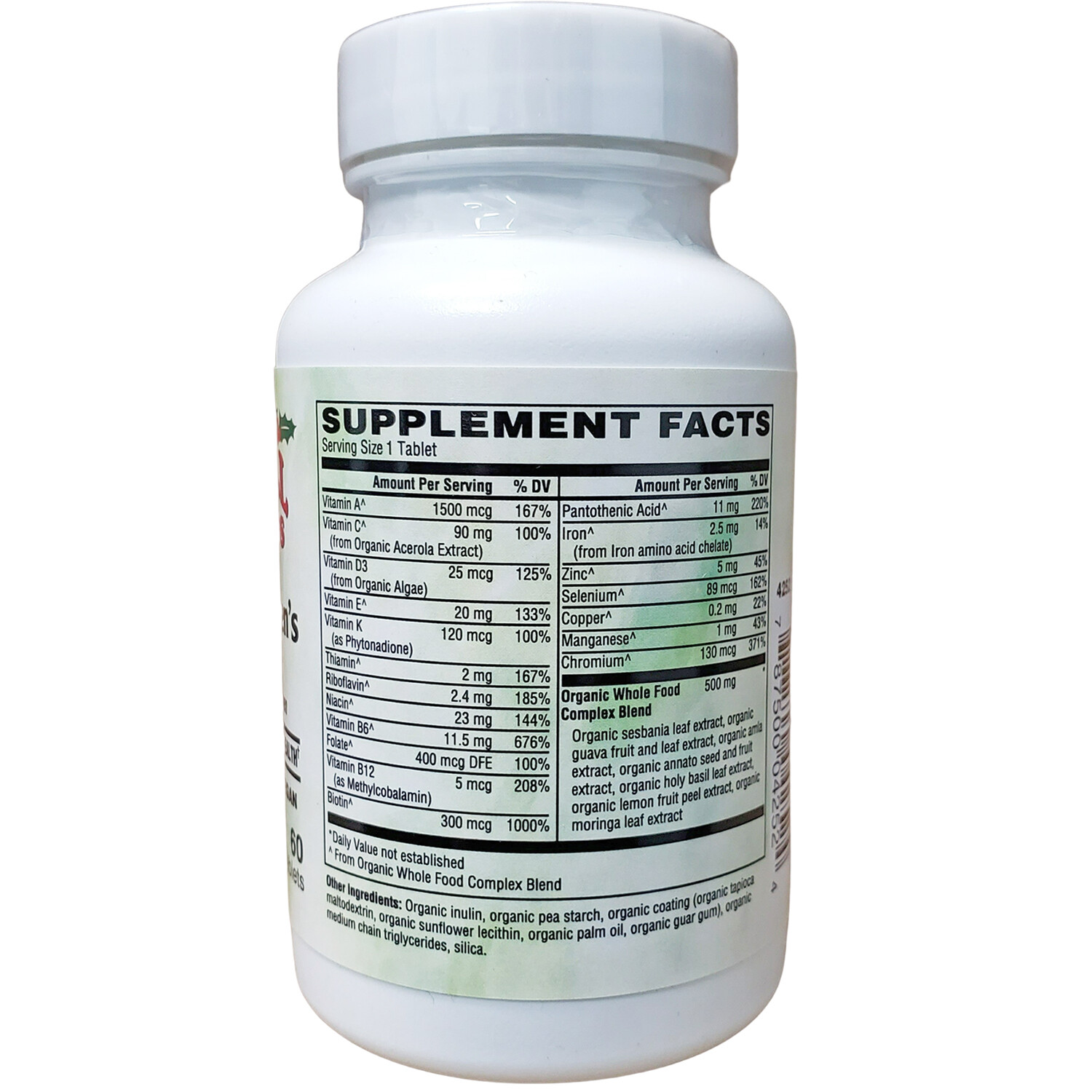 Holly Hill Health Foods Organic Once Daily Women’s Multivitamin, 60 Tablets