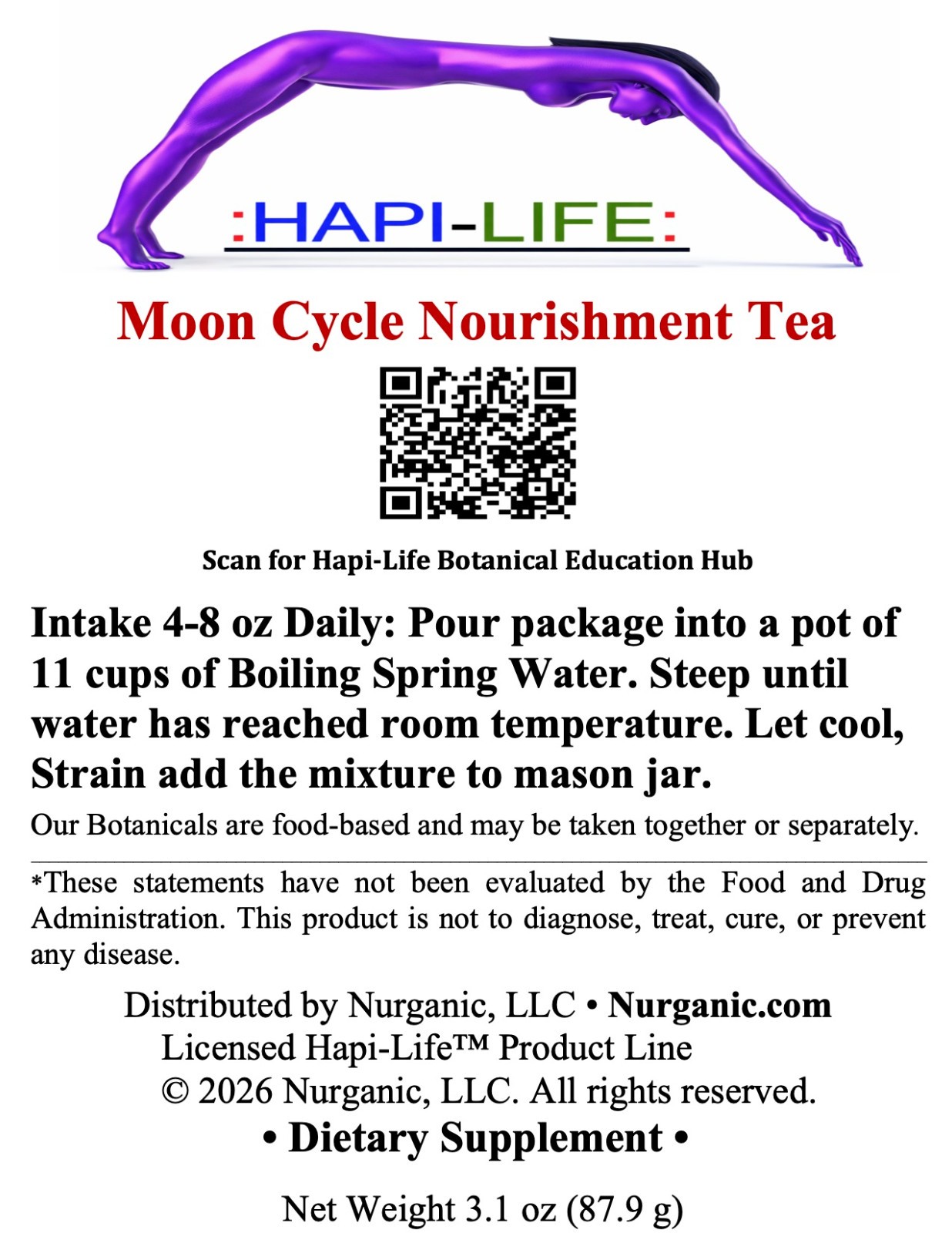 Moon Cycle Nourishment Tea – Alkaline Plant-Based Botanical Herbal Tea