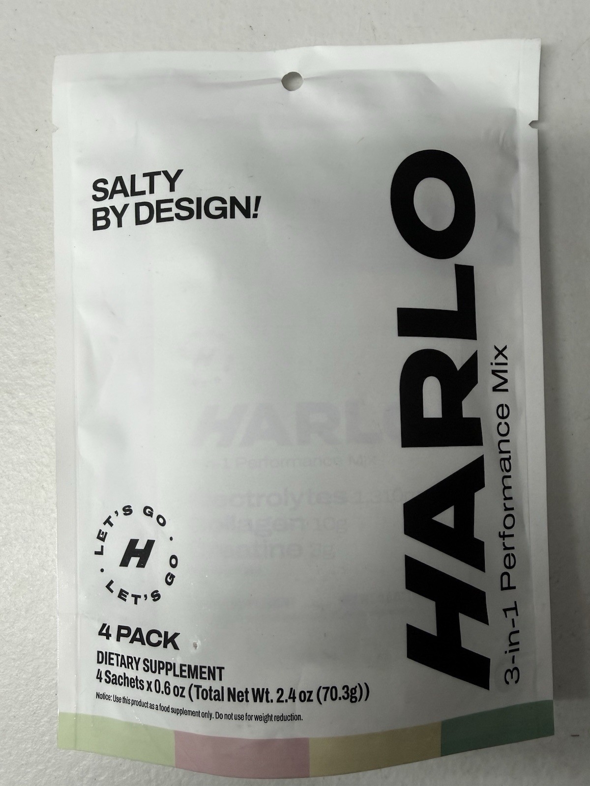 Harlo 3-in-1 Performance Mix Electrolytes, Collagen, Salty by Design 4 Sachets