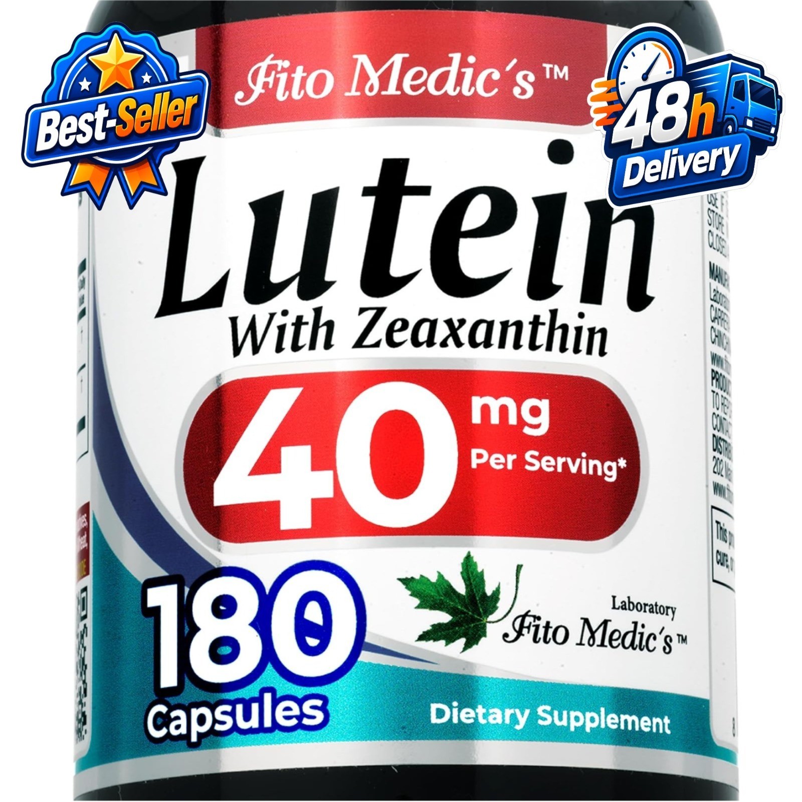 FITO MEDIC’S Lutein Supplement with Zeaxanthin, 180 Capsules, Vitamin A