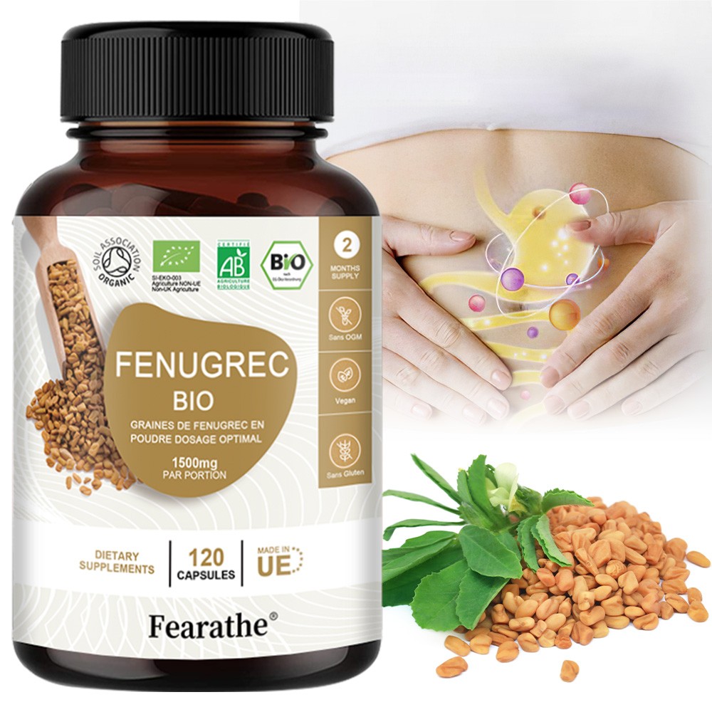 Organic Fenugreek 1500 Mg High Strength Fenugreek Supplement Women 120 Pills US