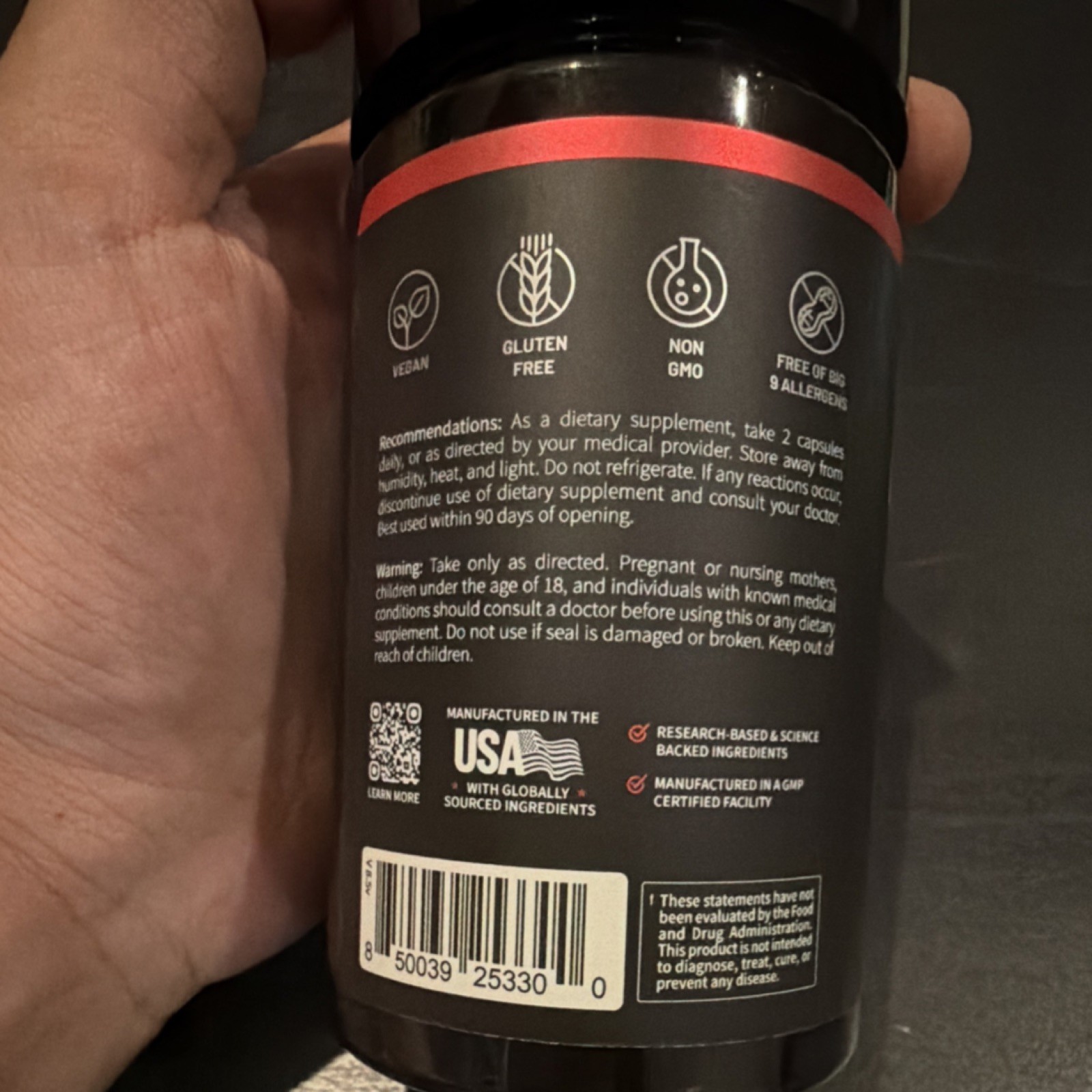 SNAP Nitric Oxide Booster 90 Capsules Vegan Gluten-Free Non-GMO w/ L-Citrulline