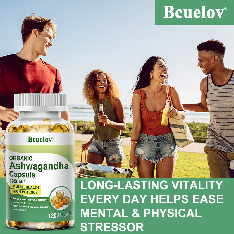 Organic Ashwagandh Capsules | High Dose 1950mg Daily Dose Pure No Additives